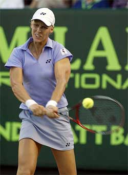 Russian Elena Dementieva on her to win the the Wismilak International womens tennis tournament
