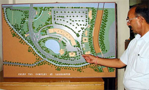 Mr B.V. Sharma explains the salient features of the modern complex that is proposed to be constructed at Lakhanpur