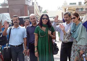 A Pakistan business delegation at the Wagah joint check post