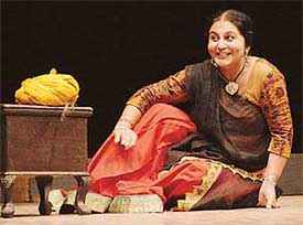 Sindhu Mishra performs in a play "Nachni" that was staged at the National Theatre Festival at Tagore Theatre