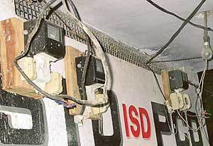 Dangling wires from the electricity meter at the residence of Mr Naresh Pal House No. 585 