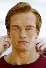 The wax figure of Hollywood actor Arnold Schwarzenegger