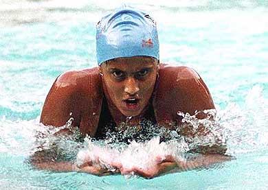 V. Shivaranjani  of Karnataka swims to create a new national record in 200m  breast stroke at the 57th senior National Aquatic championship in Kolkata