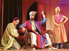 A scene from a play Zille Subhani staged at Tagore Theatre in Chandigarh on Tuesday.