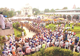 A birds eye view of the Gurdwara Rakab Gunj complex, where the DSGMC executive election was held on Wednesday.