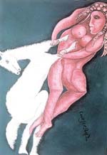 Womans Strength - a painting by Ramesh Garg.