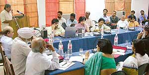 Participants at a seminar on ‘Media and Communal Harmony in multi-cultural society’ at Industrial Area, Phase VI, SAS Nagar