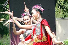 Thai classical dancers perform at the 'Amazing Thai Taste' festival at Royal Thai Embassy in New Delhi 
