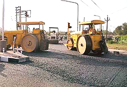 Last-minute repair of roads leading to NIPER on in SAS Nagar on the eve of President APJ Abdul Kalams visit to the township.