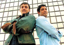 Newcomer Amitabh Dayal with co-star Anoop Soni