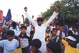 Kailash Satyarthi during Shiksha Yatra