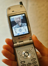 Vodafone KK's prototype of a new handset with a television tuner