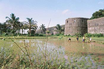 A view of the turret of the Arnala fort