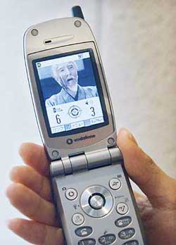 Vodafone KK's prototype of a new handset with a television tuner, manufactured by NEC.