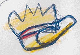 His preliminary sketch of the Open Hand Monument