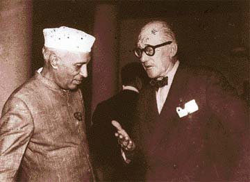 Le Corbusier with Pt Jawaharlal Nehru