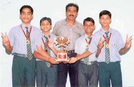 Shuttlers of Green Land Senior Secondary School, Ludhiana, who won the under-14 title in the third CBSE North Zone Badminton Tournament