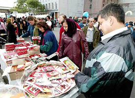 People of Indian origin busy purchasing greetings cards and other items