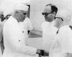 Countrys first Prime Minister Jawaharlal Nehru on a visit to Panjab Universitys Gandhi Bhavan