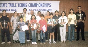 The title winners of the Delhi State Table Tennis Championship