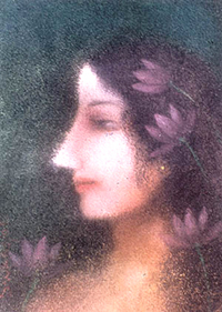Radha - a painting by Suhash Roy.