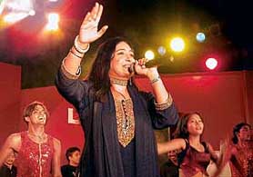 Renowned singer Jaspinder Narula performs at Leisure Valley in Chandigarh on Friday