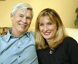 Nobel economics prize winner US economist Robert Engle sits with his wife