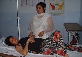 Harbans Kaur under treatment at the Civil Hospital