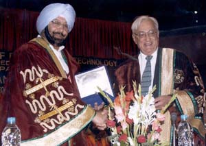 The Chief Minister, Capt Amarinder Singh, being conferred with the Degree of Doctor of Science