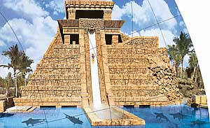 The water slide at the Mayan temple