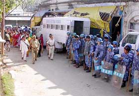Security tightened in Ayodhya.