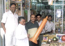 Union Minister Vijay Goel reviewing safety measures with shopkeepers in Chandni Chowk in the Capital.