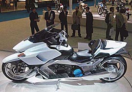 Suzuki's new concept motorbike G-Strider is displayed at the 37th Tokyo Motor Show in Chiba