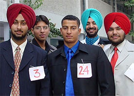 Participants of the Mr GGN Khalsa College contest that was held on the campus