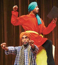 A scene from the play Curfew directed by Gursharan Singh and staged by the Chandigarh School of Drama and Pracheen Kala Kendra at Tagore Theatre on Tuesday.