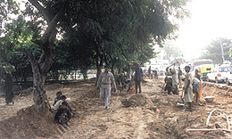 The ravaged site.