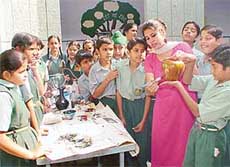 Students of Chandigarh Baptist School, Sector 45, Chandigarh, at the workshop 