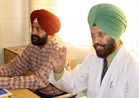 Dr Baldev Singh Aulakh, Head, Transplant unit, DMCH, addresses mediapersons