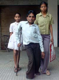 Mr Lalji Singh, a physically challenged person, who has been rendered unemployed after the shifting of District Courts