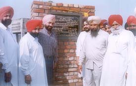 Mr Sadhu Singh Dharamsot, MLA, lays the foundation stone of a cremation ground