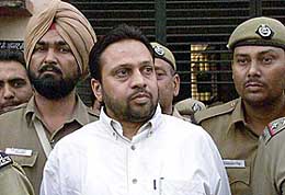 Former city Youth Congress president Sushil Sharma, who was convicted in the "tandoor" murder case, at the Tis Hzari court in New Delhi 