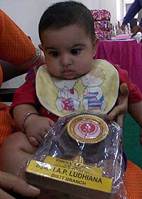 Sanimar Singh, a winner of the healthy baby show organised by the Indian Association of Paediatrics