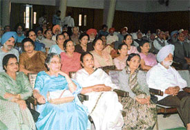 Retired principals and college lecturers of government colleges of Punjab attend a meeting of the Punjab Government College Retired Teachers’ Welfare Association