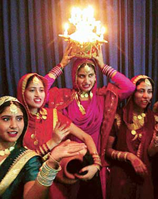 Students of the Sri Sukhmani Institute of Engineering and Technology, Dera Bassi, perform jaago on the annual function