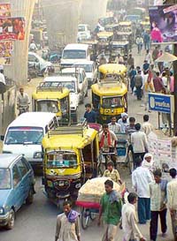 The traffic chaos at Clock Tower Chowk