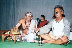A scene from the play 'Ponga Pandit' staged by Habib Tanveers New Theatre Group
