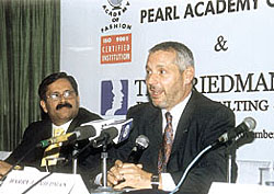 Mr AKG Nair, Executive Director, Pearl Academy of Fashion, with Mr Harry J Friedman, Founder Chairman, Friedman Group