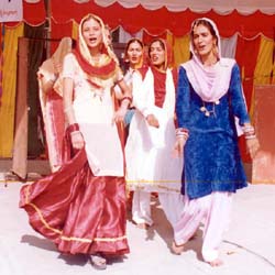 Students of Shanti Tara College perform gidhda at talent hunt