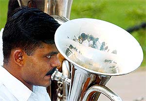 A trumpeter of the Naval band