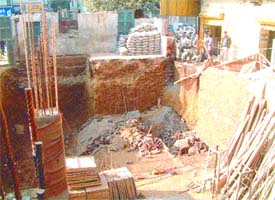One person was killed and two others injured when an under-construction basement collapsed this morning in Sidhipura area in Karol Bagh
